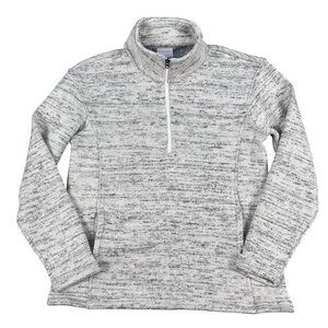 Columbia Womens 1/4 Zip Marled Fleece Jacket Sz Medium